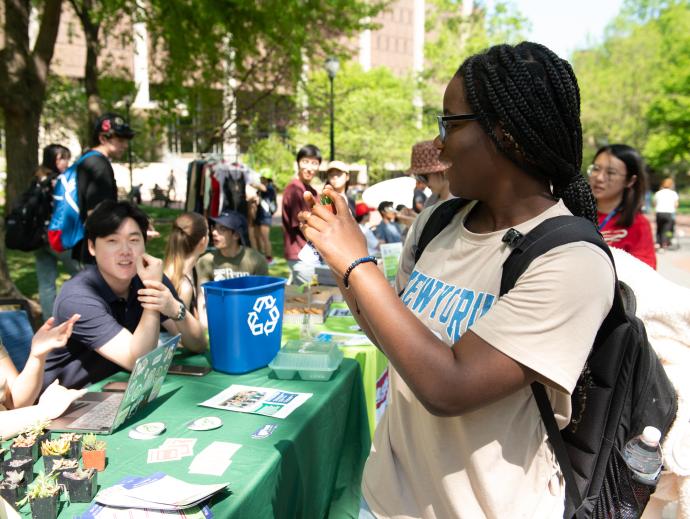 Having fun at an Earth Week event